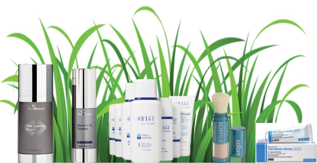 Grass and skincare products