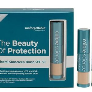 The Beauty of Protection colorescience box mineral sunscreen brush SPF 50