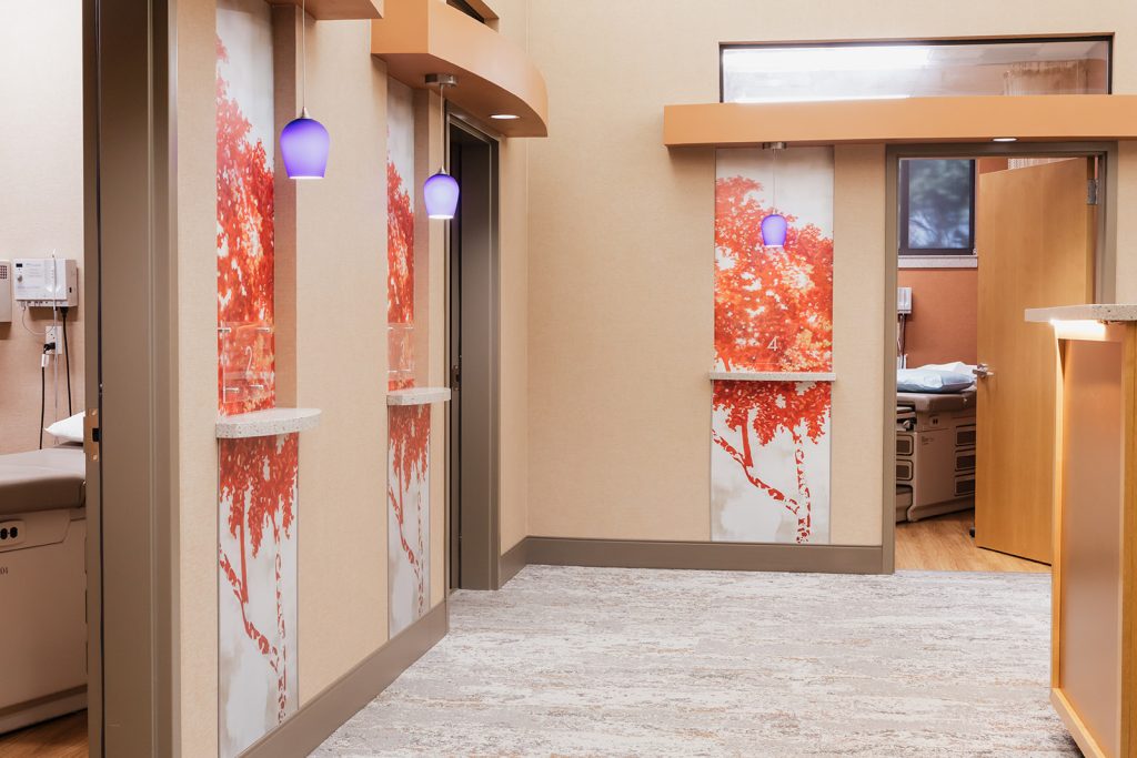 Interior image of North Street clinic hallway at Sutton Dermatology + Aesthetics