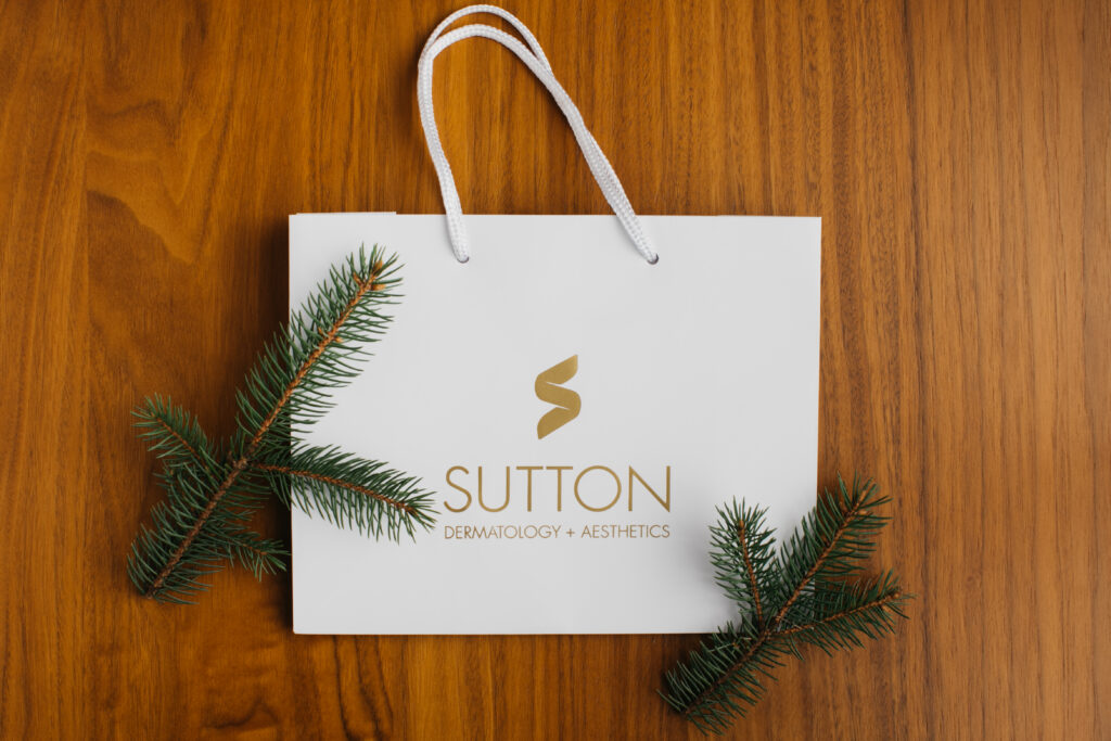 gift bag with sutton dermatology logo
